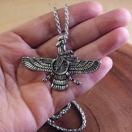 Faravahar فروهر Necklace Pendant - Spiritual Zoroastrian Jewelry, Zinc Alloy Pendant for Faith & Protection - Image 3