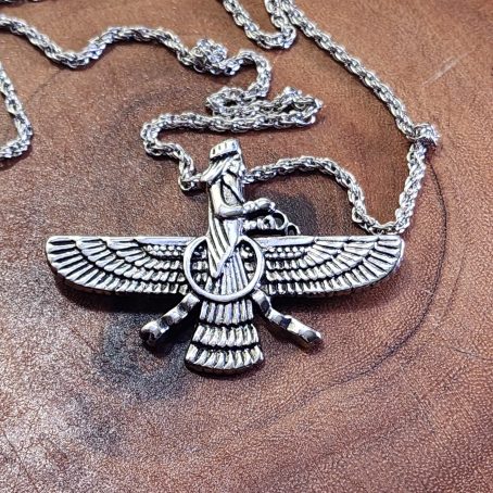 Faravahar فروهر Necklace Pendant - Spiritual Zoroastrian Jewelry, Zinc Alloy Pendant for Faith & Protection - Image 2