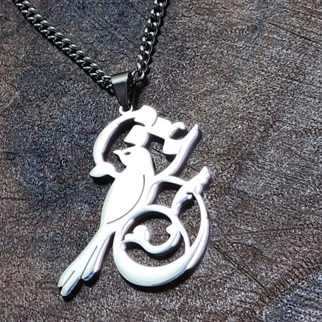 Persian Love Calligraphy عشق Necklet - Stainless Steel with Bird Pendant | Symbolic & Elegant Jewelry - Image 4