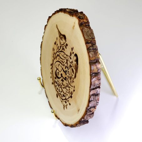 Persian Farsi Quote on Rustic Bark Round Plaque - Unique Wood Engraving by Shafayi Esfahani - Image 3